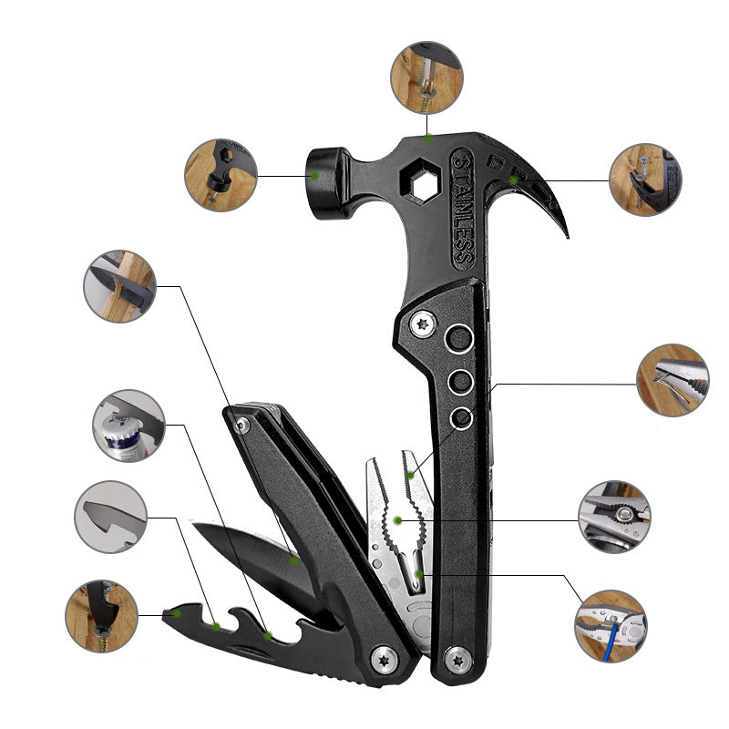 Multifunctional Stainless Steel Mini Screwdriver Plier Hammer